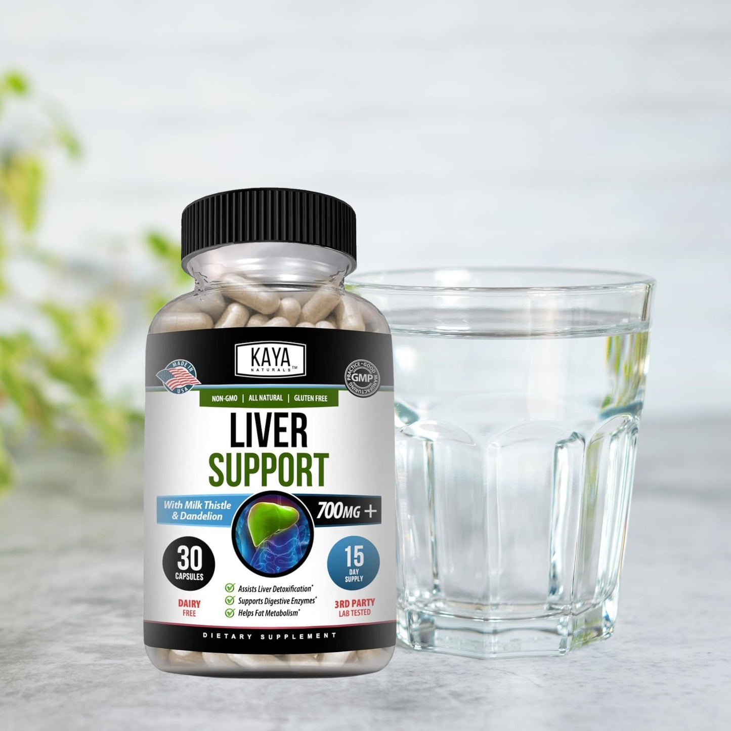 Kaya Naturals Liver Cleanse Detox & Repair Milk Thistle Supplement Capsules 30
