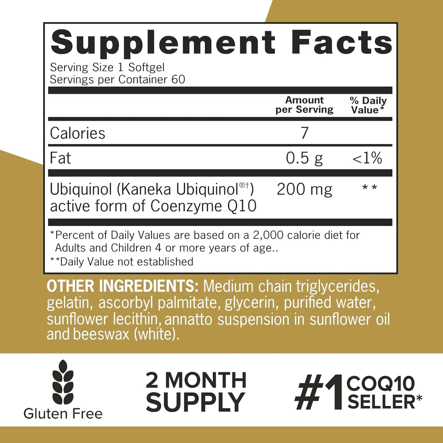 Qunol 200mg Ubiquinol Softgel, 60 Count