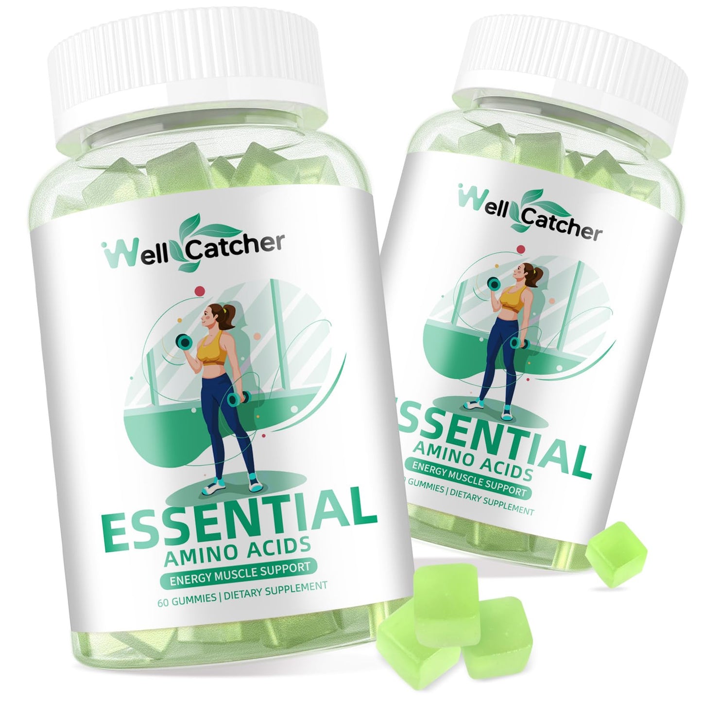 Wellcatcher EAA Gummies Essential Amino Acids & BCAAs, 120 Gummies