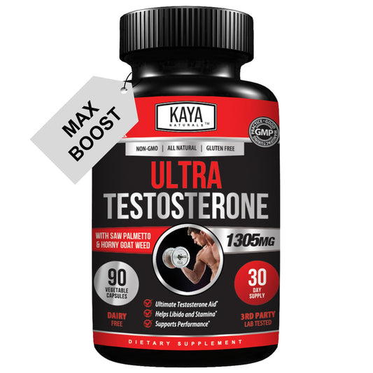 Kaya Naturals Ultra Testosterone - Men's Testosterone Booster Capsules, 90 Count