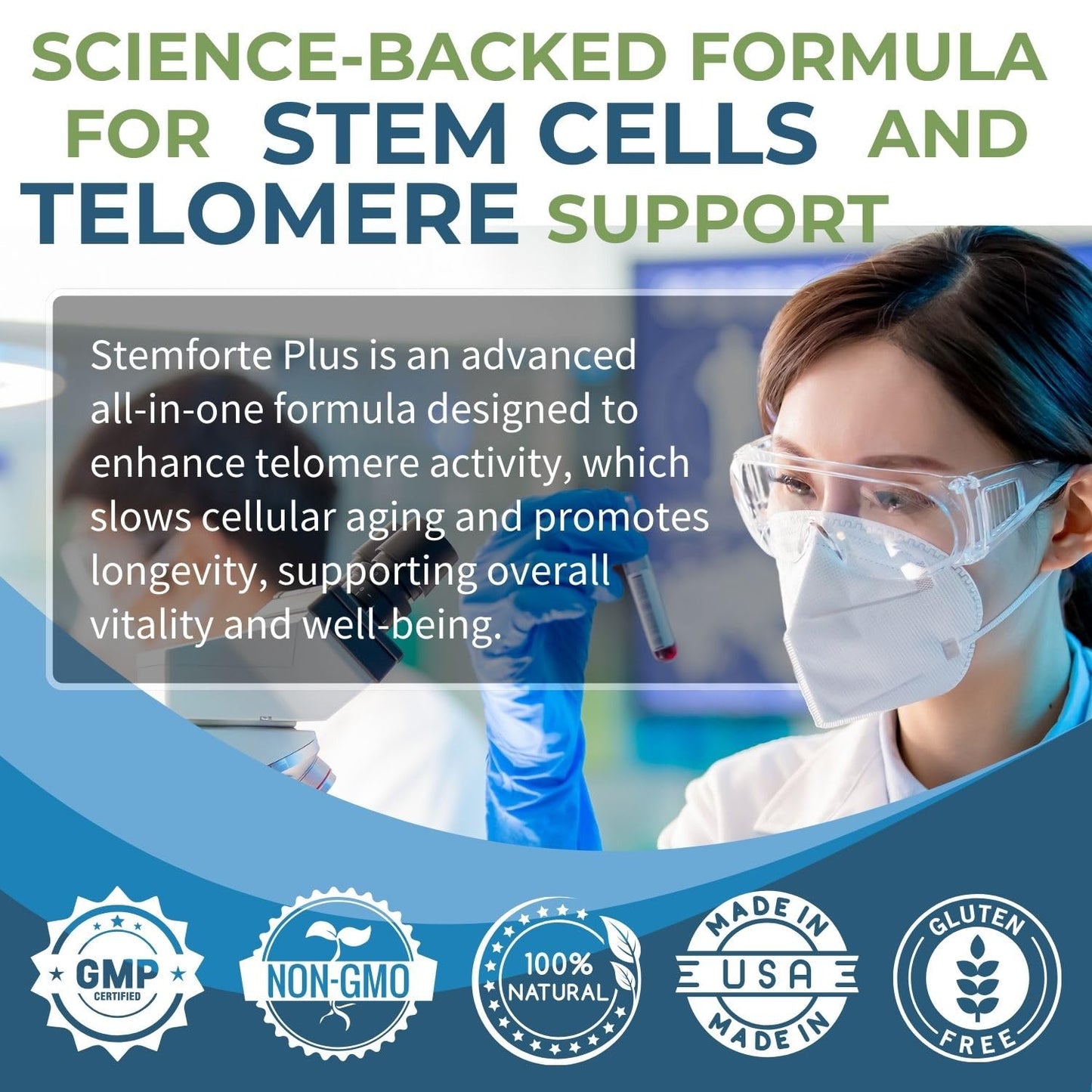 NuVi Global Stemforte Plus Stem Cell & Telomere Supplements, 90 Capsules