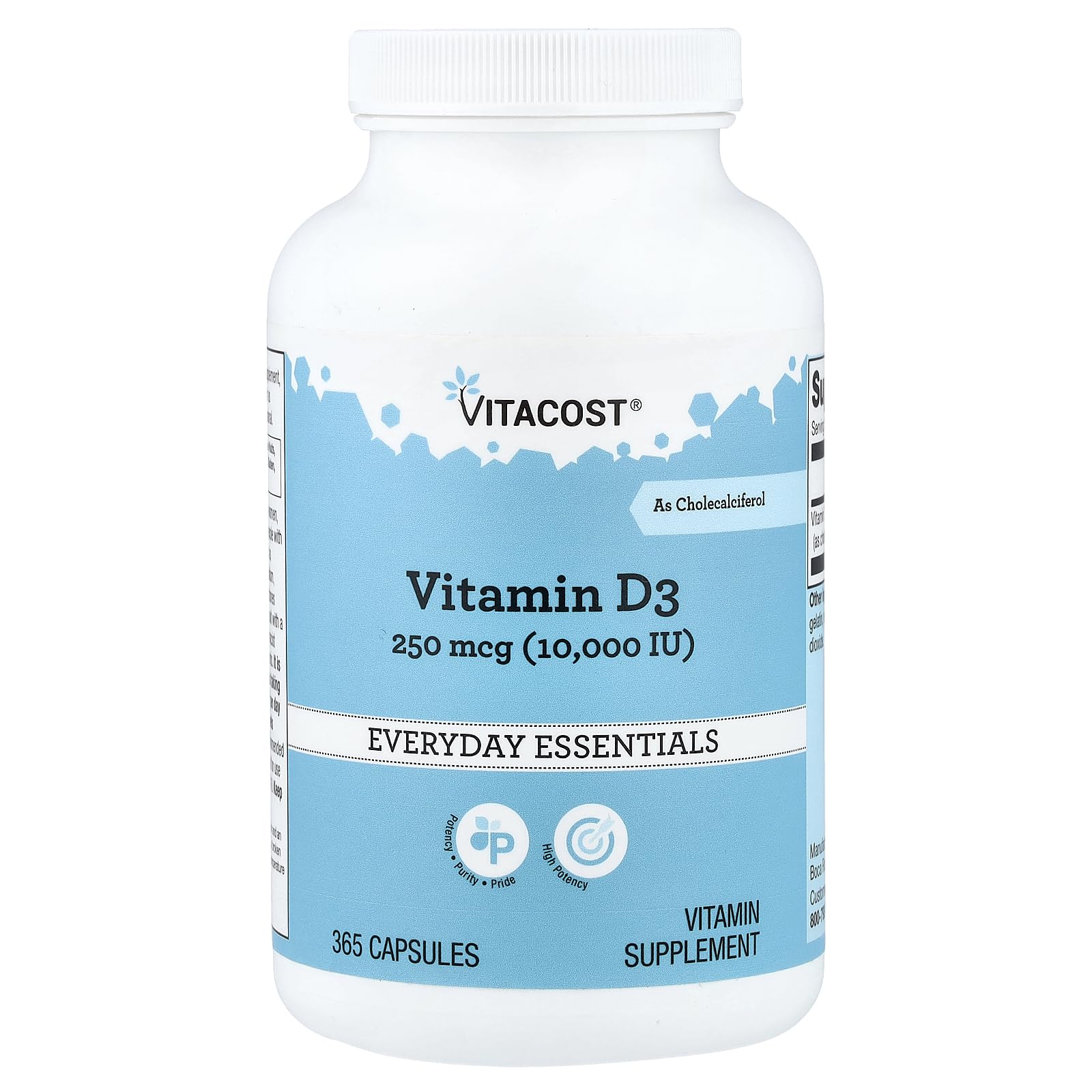 Vitacost Vitamin D3 Capsule, 365 Capsules