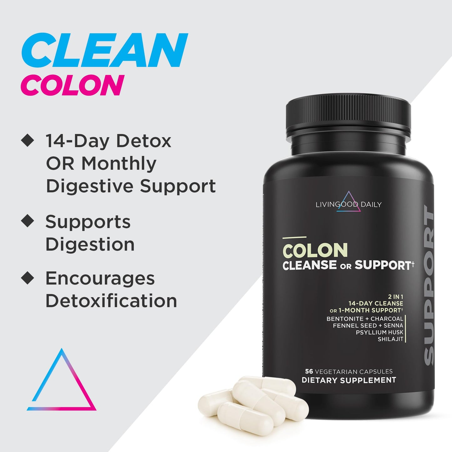 Livingood Daily Colon Cleanse Capsule 56 Count