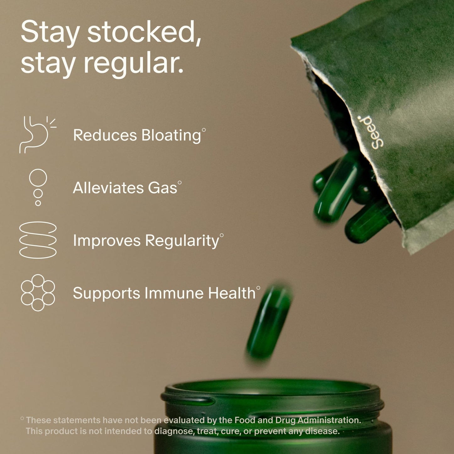 Seed DS-01 Daily Synbiotic Probiotic + Prebiotic Capsules, 120 Count