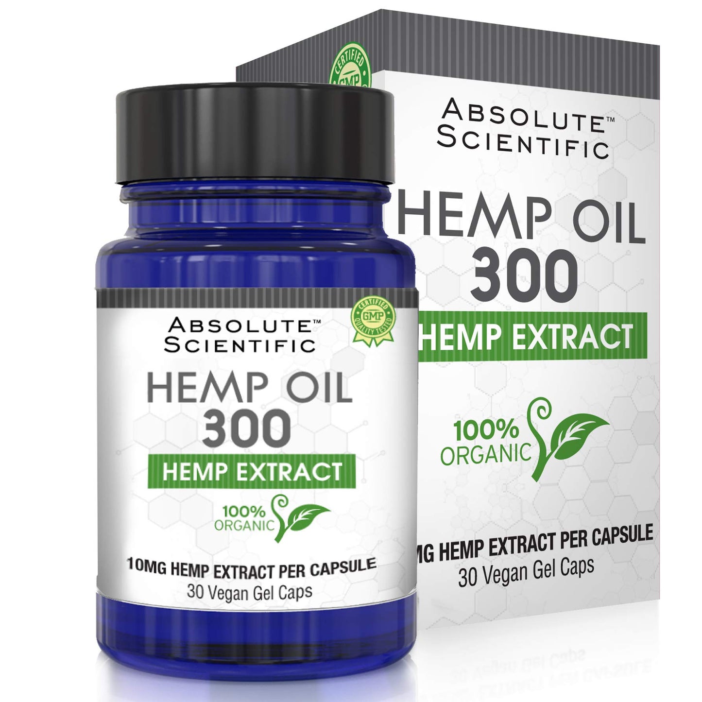 Absolute Nutrition Hemp Oil Capsules, 30 Count, 100% Organic Hemp Extract, Omega-3-6-9, CO2 Extracted, with MCT Oil