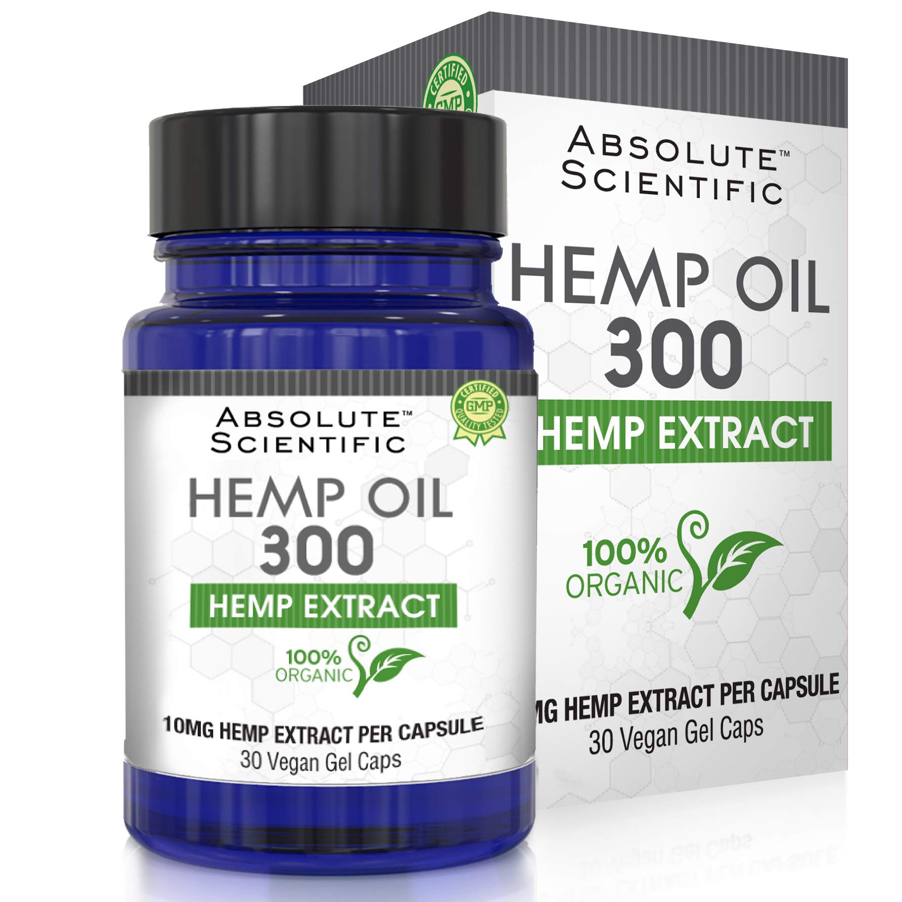 Absolute Nutrition Hemp Oil Capsules, 30 Count, 100% Organic Hemp Extract, Omega-3-6-9, CO2 Extracted, with MCT Oil