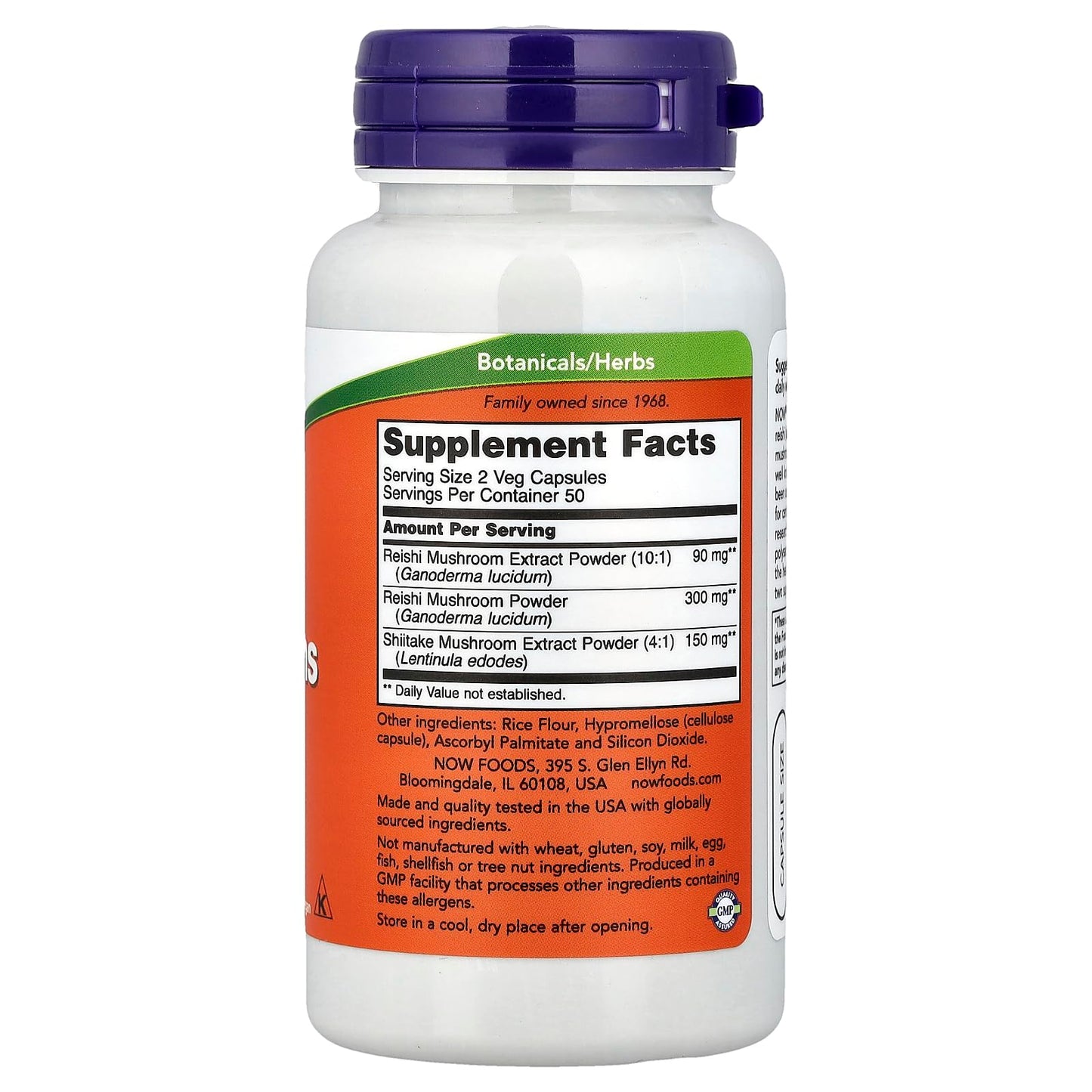 NOW Foods Reishi Mushrooms 270mg Capsules, 1 Count