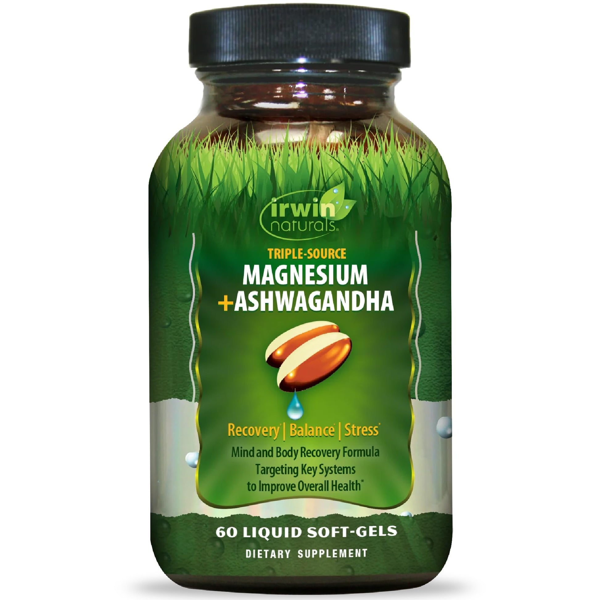 Irwin Naturals Triple Source Magnesium + Ashwagandha Bioavailable Support Softgel 60 Count