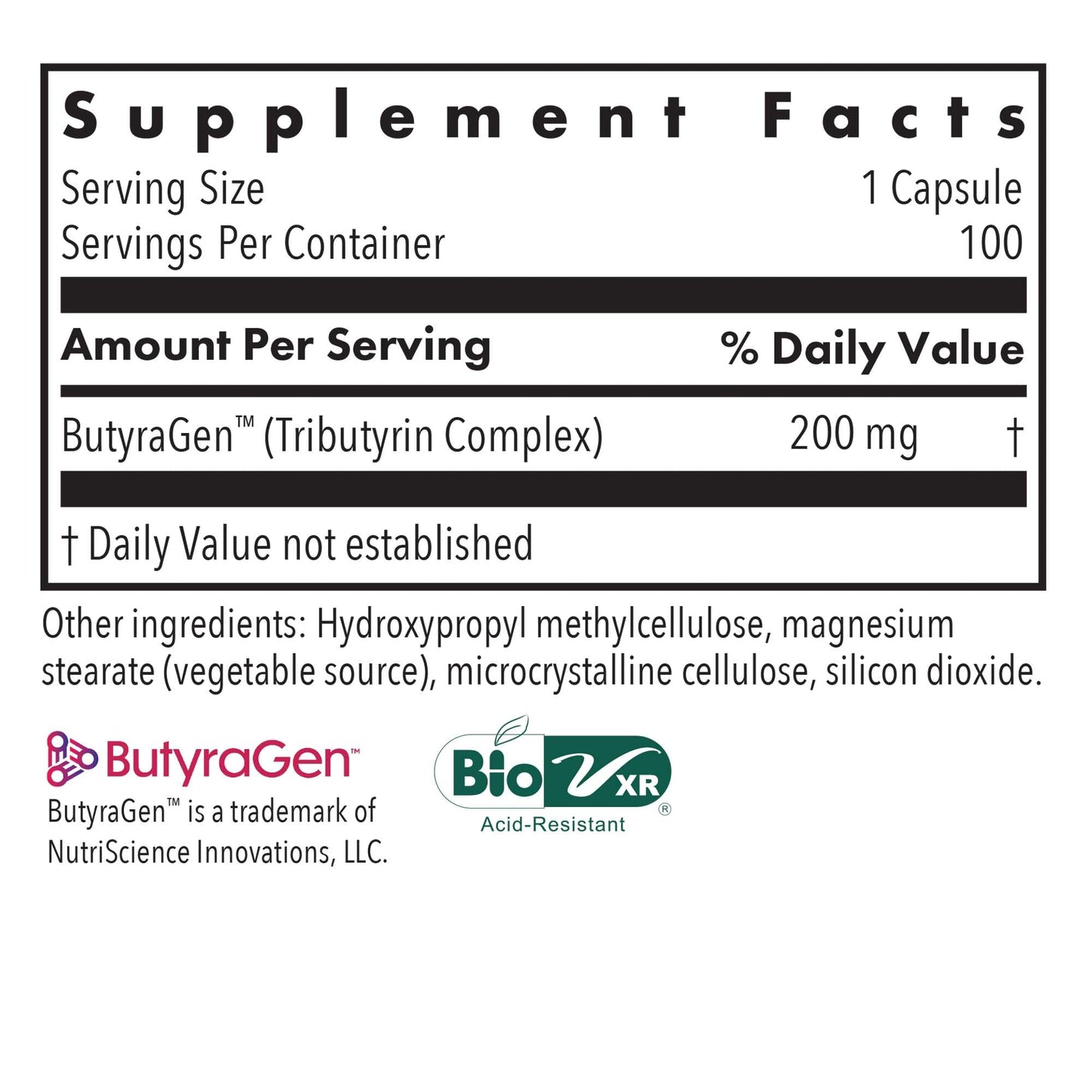 Allergy Research Group ButyrEn Colon Lining Nutrition 100 Capsules