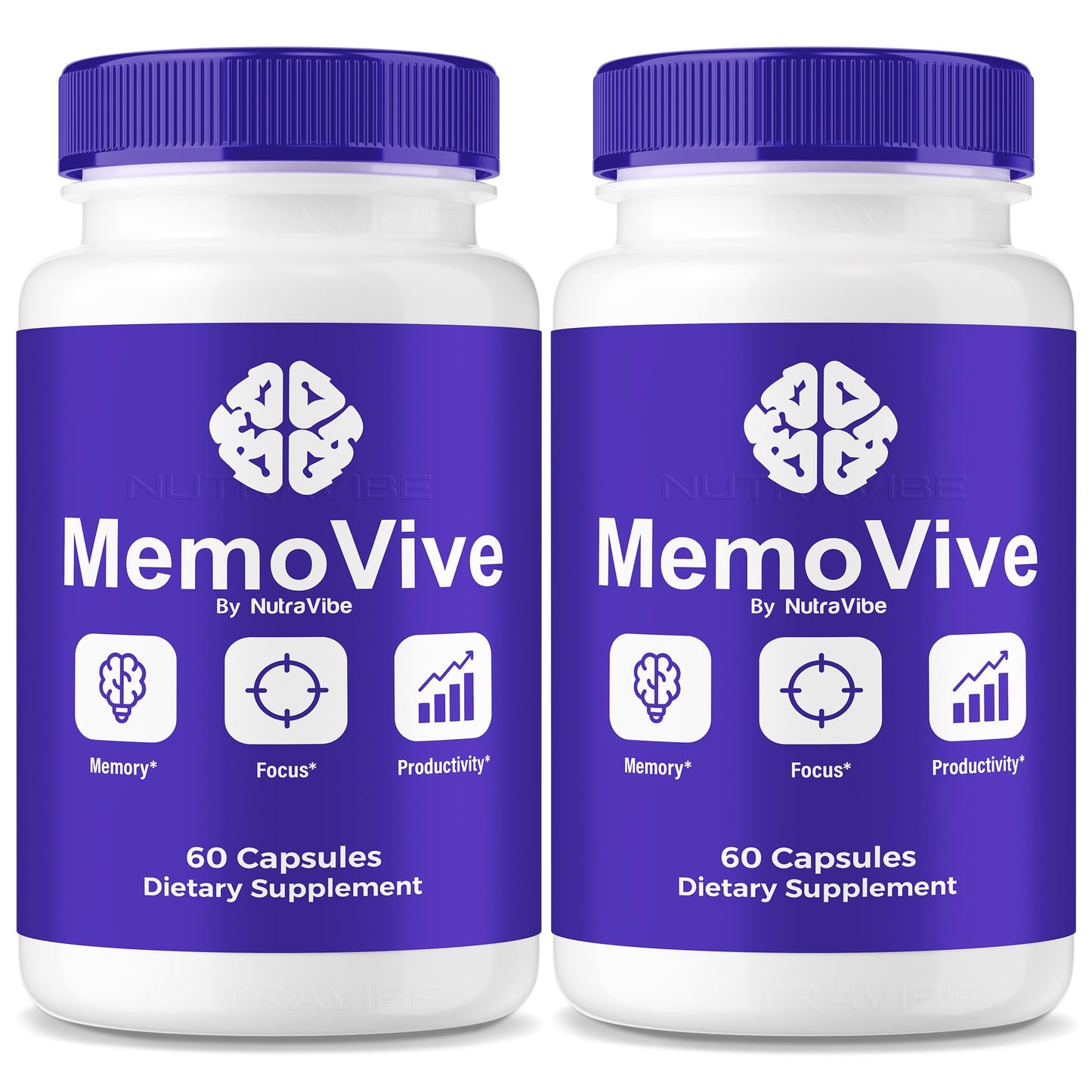 NutraVibe MemoVive Brain and Memory Support Capsule, 120 Capsules