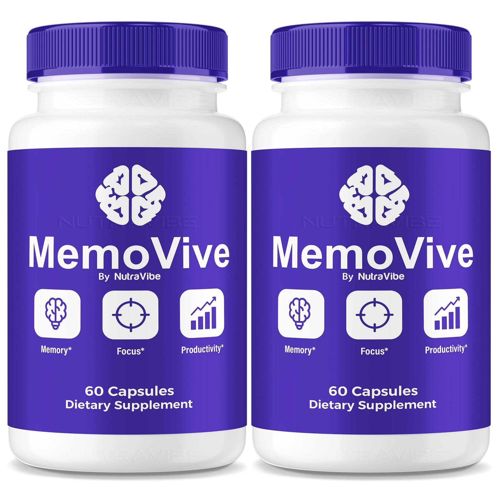 NutraVibe MemoVive Brain and Memory Support Capsule, 120 Capsules