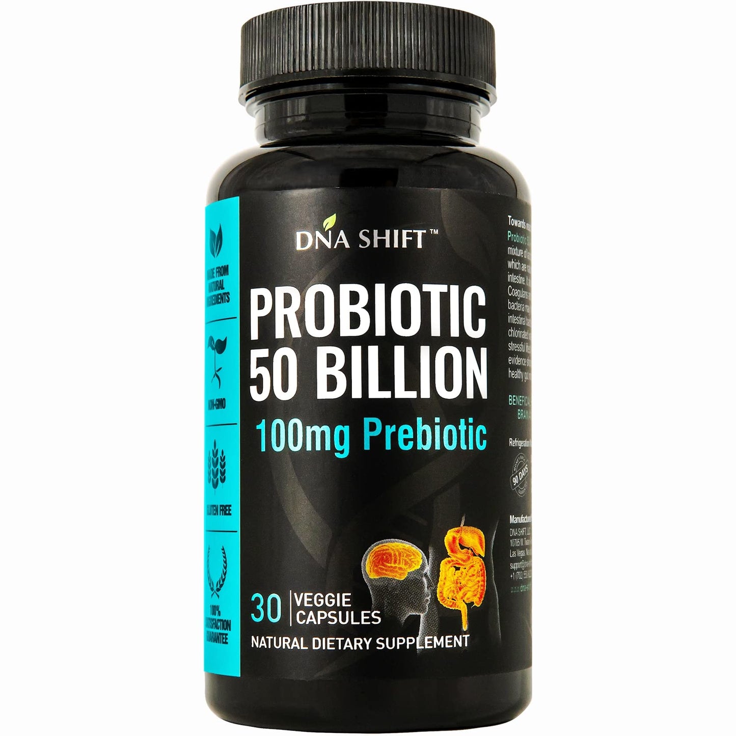 DNA SHIFT Probiotics 50 Billion - 11 Strain Live Probiotic for Men & Women Capsules 30 Count