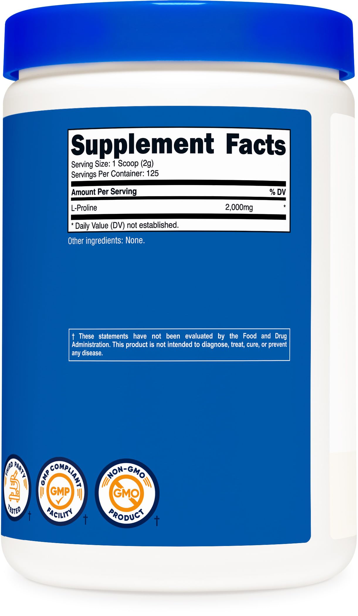 Nutricost L-Proline Powder 250 Grams - 2,000mg Per Serving, Non-GMO, 8.82 Ounce