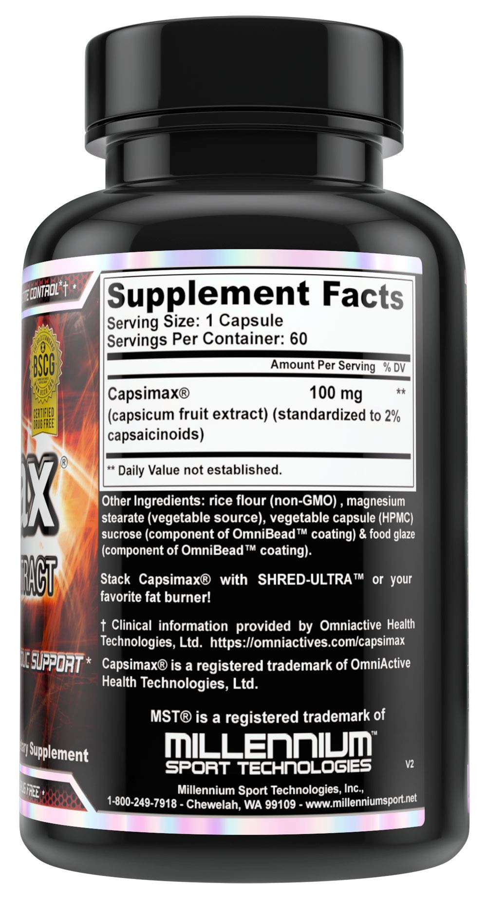 MST Capsimax Supplement 100mg V Capsule 60 Count