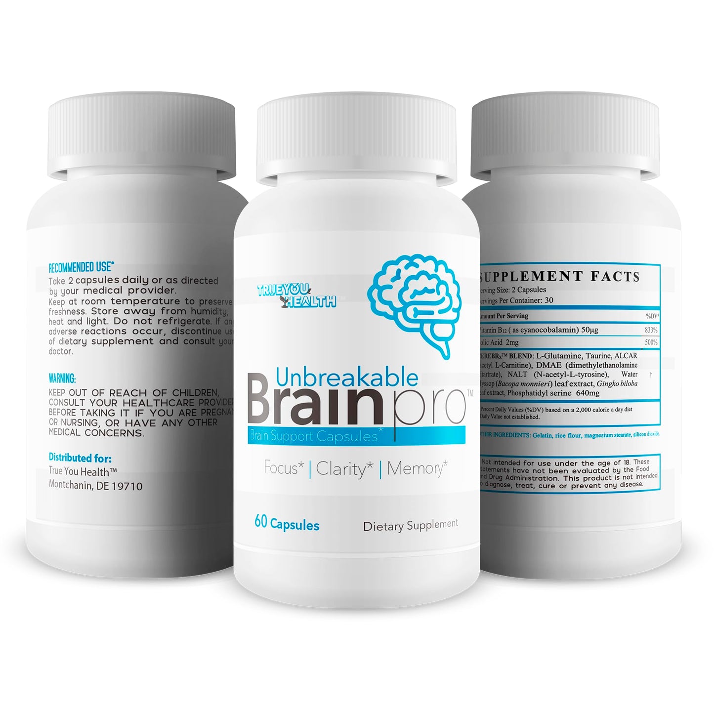 True You Health Unbreakable Brain Pro Capsules 60 Count