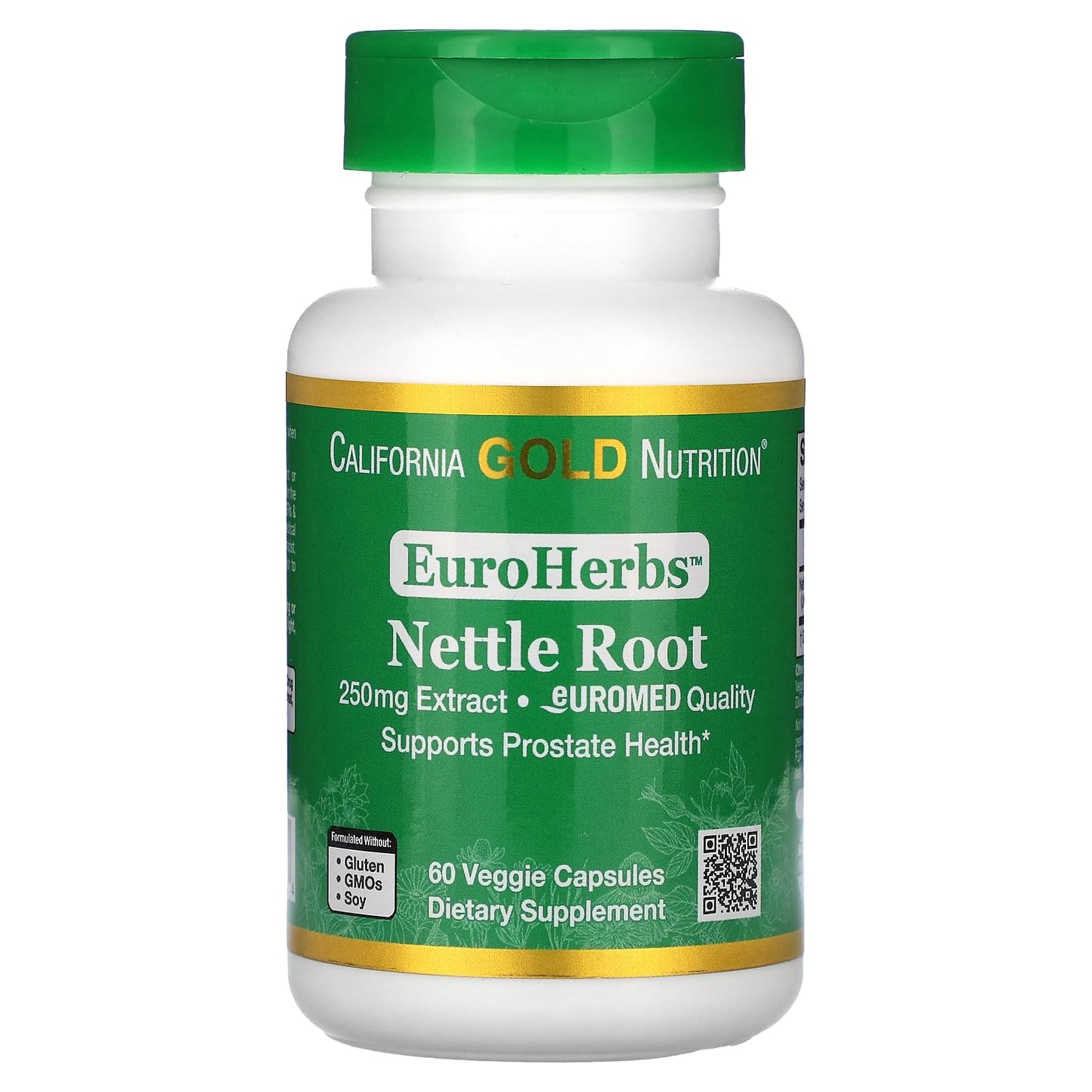 California Gold Nutrition Nettle Root Extract 250 mg Capsules, 60 Count