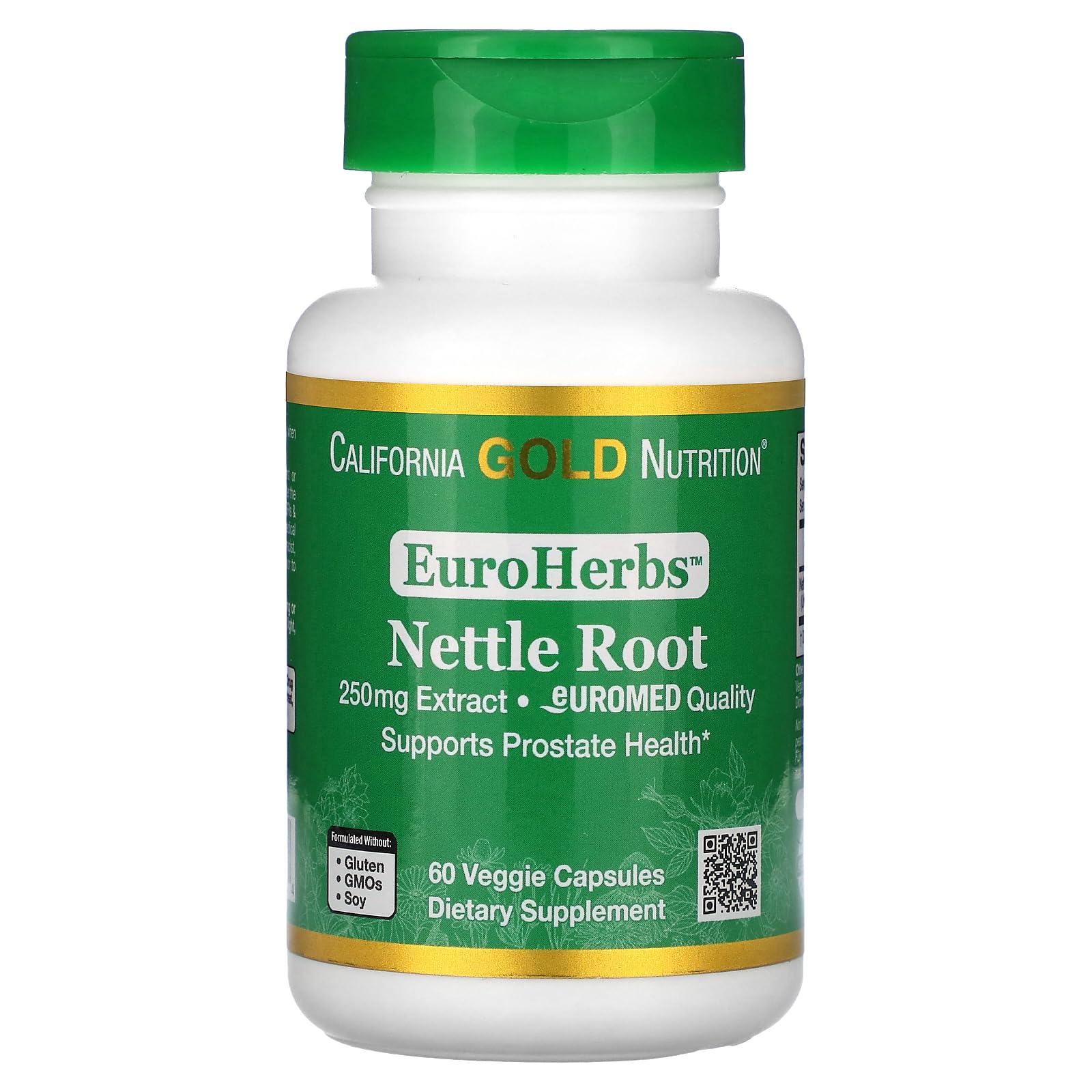 California Gold Nutrition Nettle Root Extract 250 mg Capsules, 60 Count