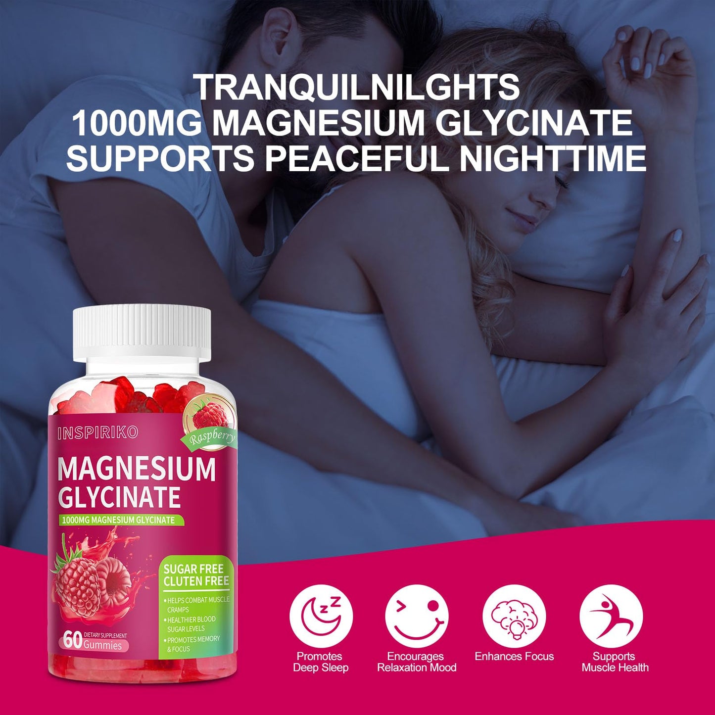 Inspiriko Magnesium Glycinate Gummies 60 Count