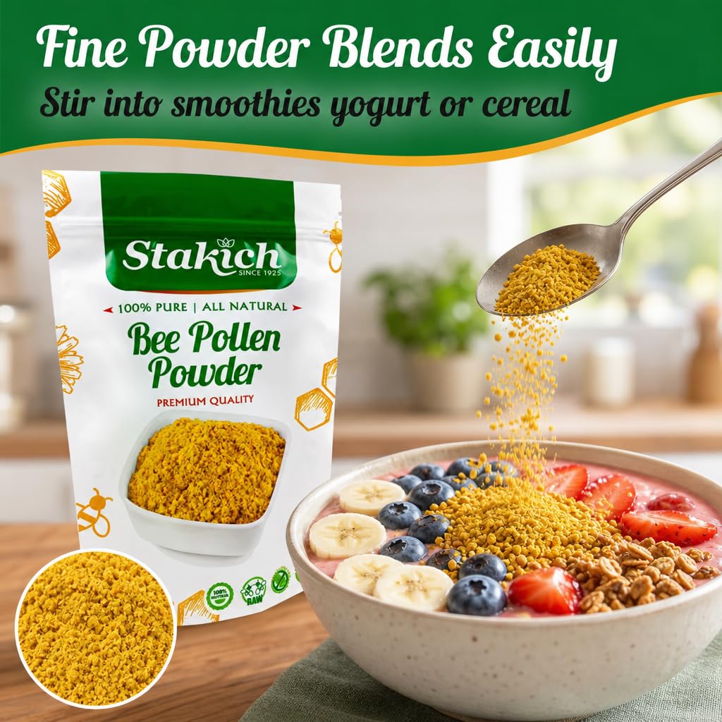 Stakich Bee Pollen Powder 16 oz