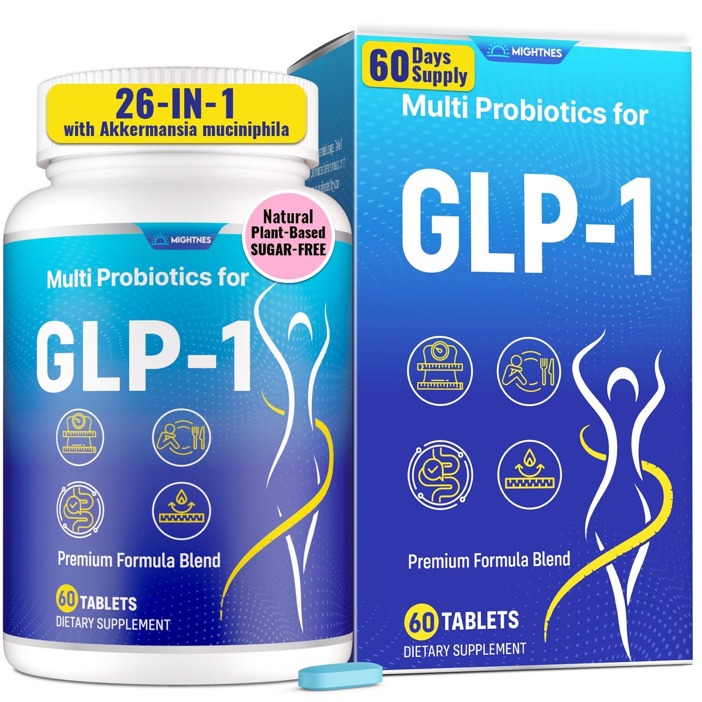 Mightnes GLP-1 Supplement Tablets 60 Count
