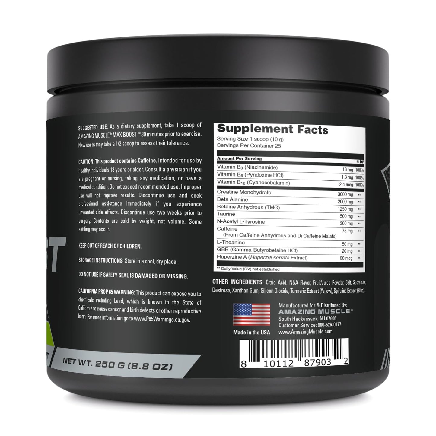 Amazing Muscle Max Boost Powder 25 Servings 8.8 Ounce