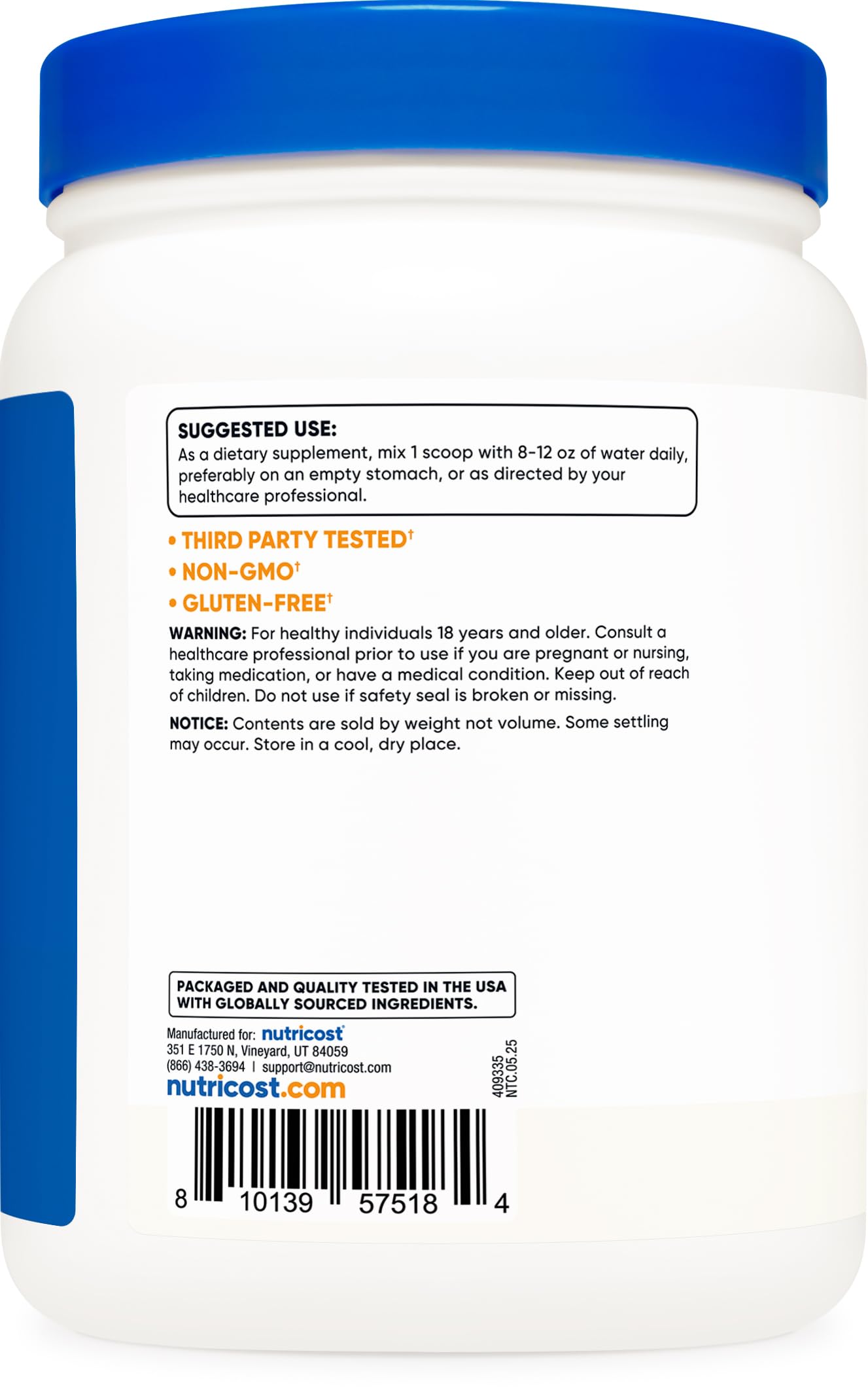 Nutricost Pure GABA (Gamma Aminobutyric Acid) Powder 35.274 oz