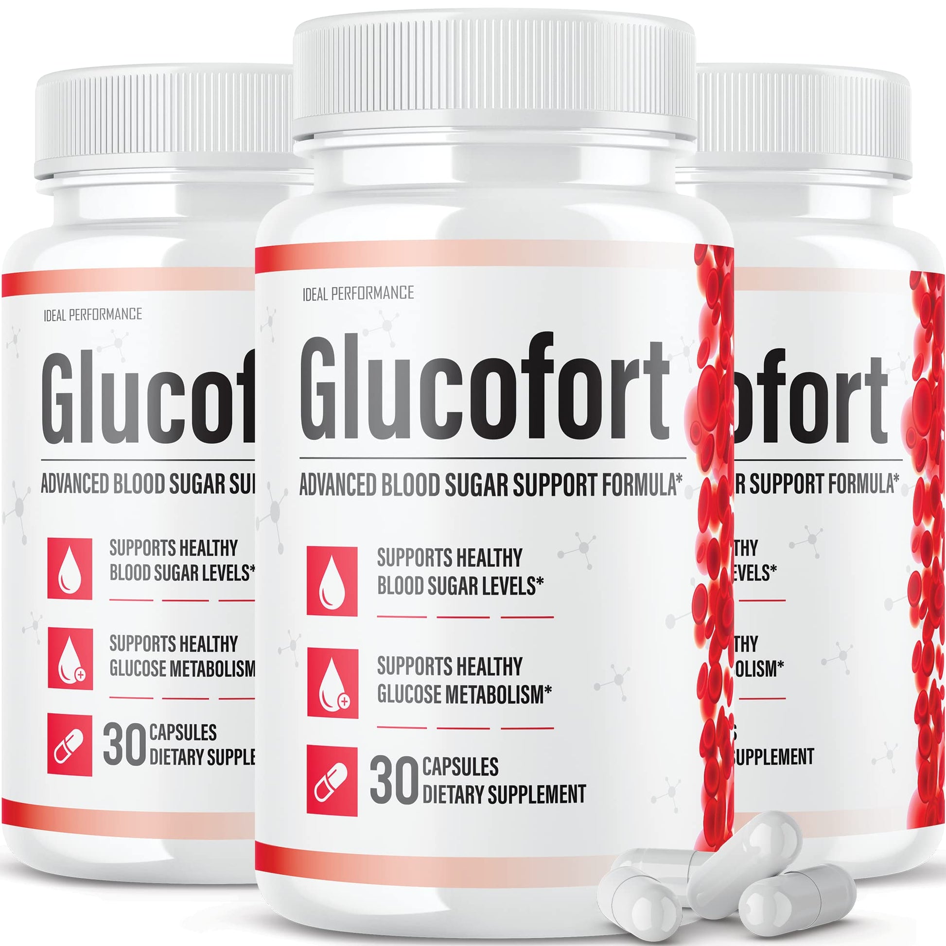 IDEAL PERFORMANCE Glucofort Supplement Support Formula Capsules 60 Count