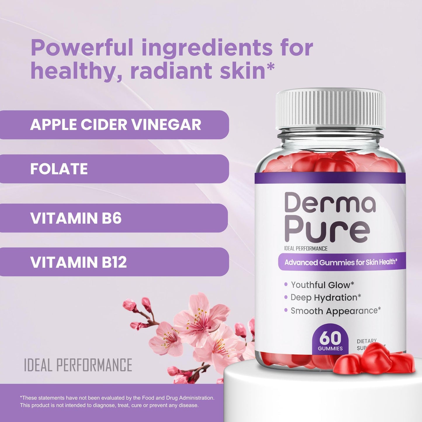 IDEAL PERFORMANCE Derma Pure Gummies 120 Count