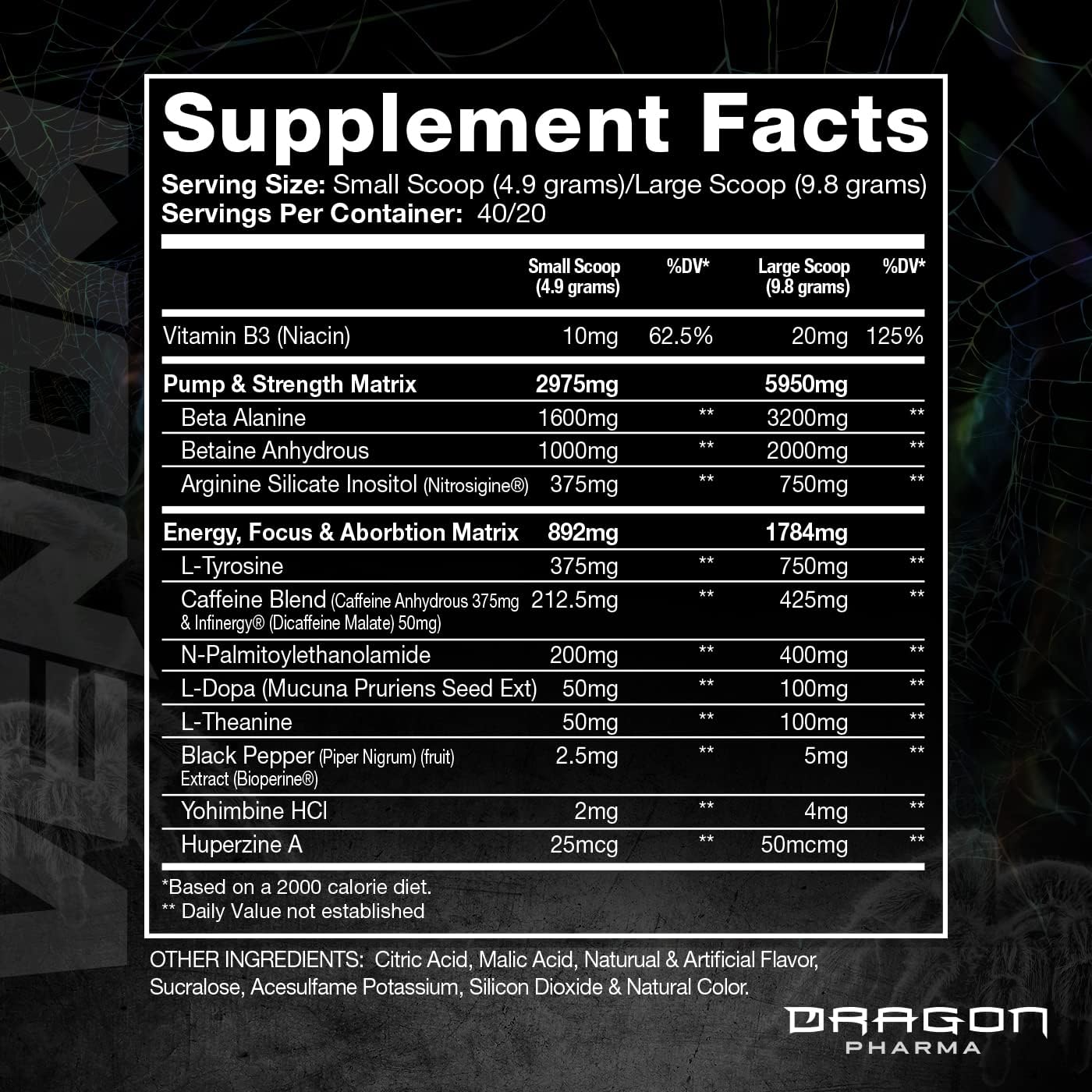 DRAGON PHARMA Venom Extreme Potency Pre-Workout Powder 196 Servings