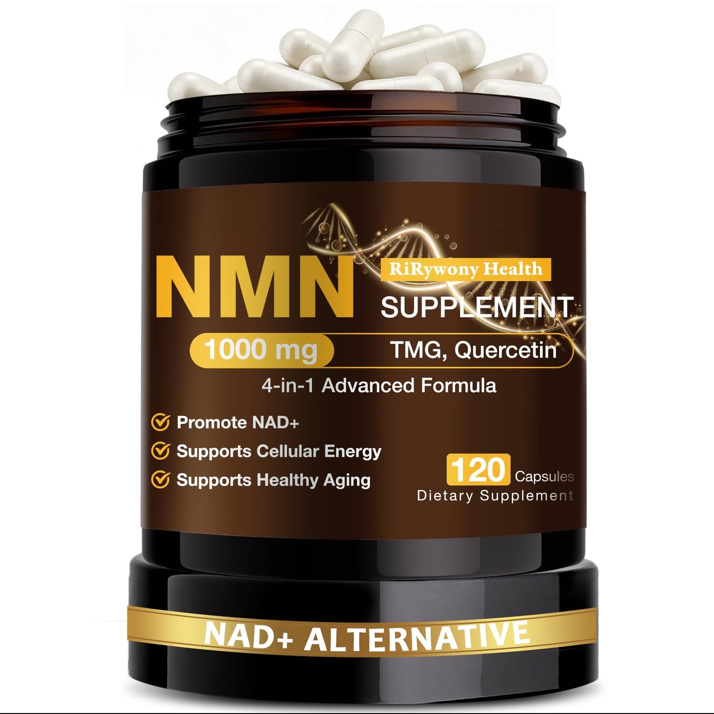 RiRywony Health NMN Supplement 1000mg Capsule, 120 Count