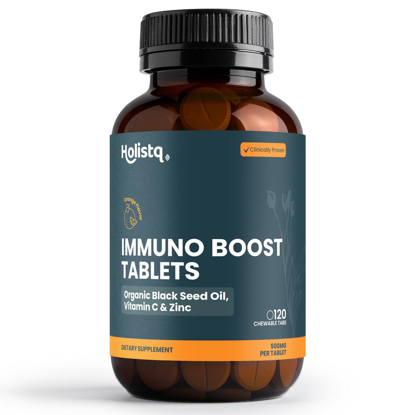 HOLISTQ Immuno Boost Vitamin C with Zinc Chewable Tablets, 120 Tablets