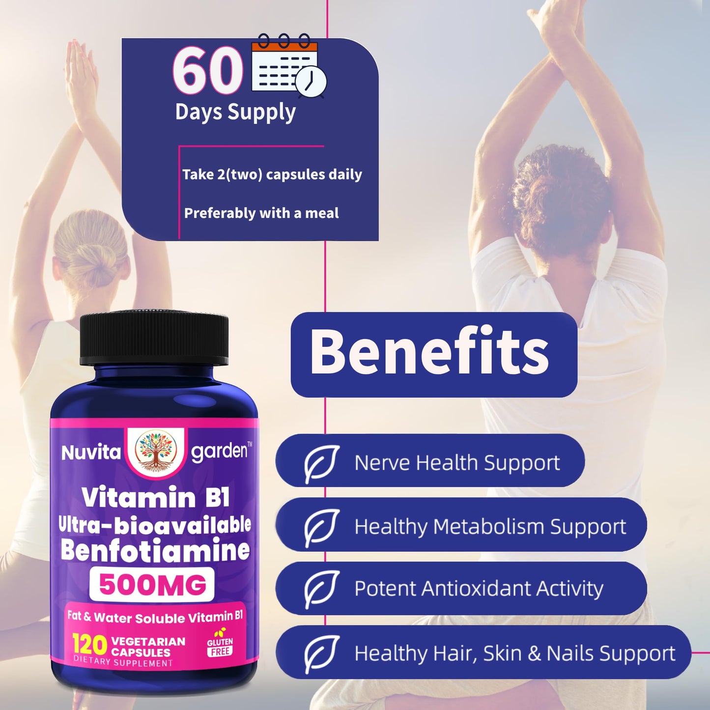 NoMiLu Benfotiamine 500mg Capsules 120