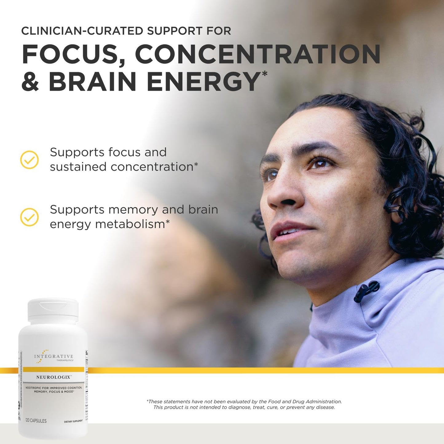 Integrative Therapeutics Neurologix with Saffron and CDP-Choline Nootropic for Brain Health, Focus and Memory Support, Vegan, Gluten-Free & Dairy-Free, Capsule, 120 Capsules