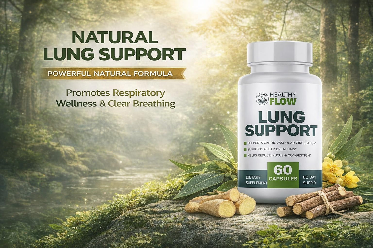 BOLDNEST Healthy Flow Lung Support Capsules 60 Count