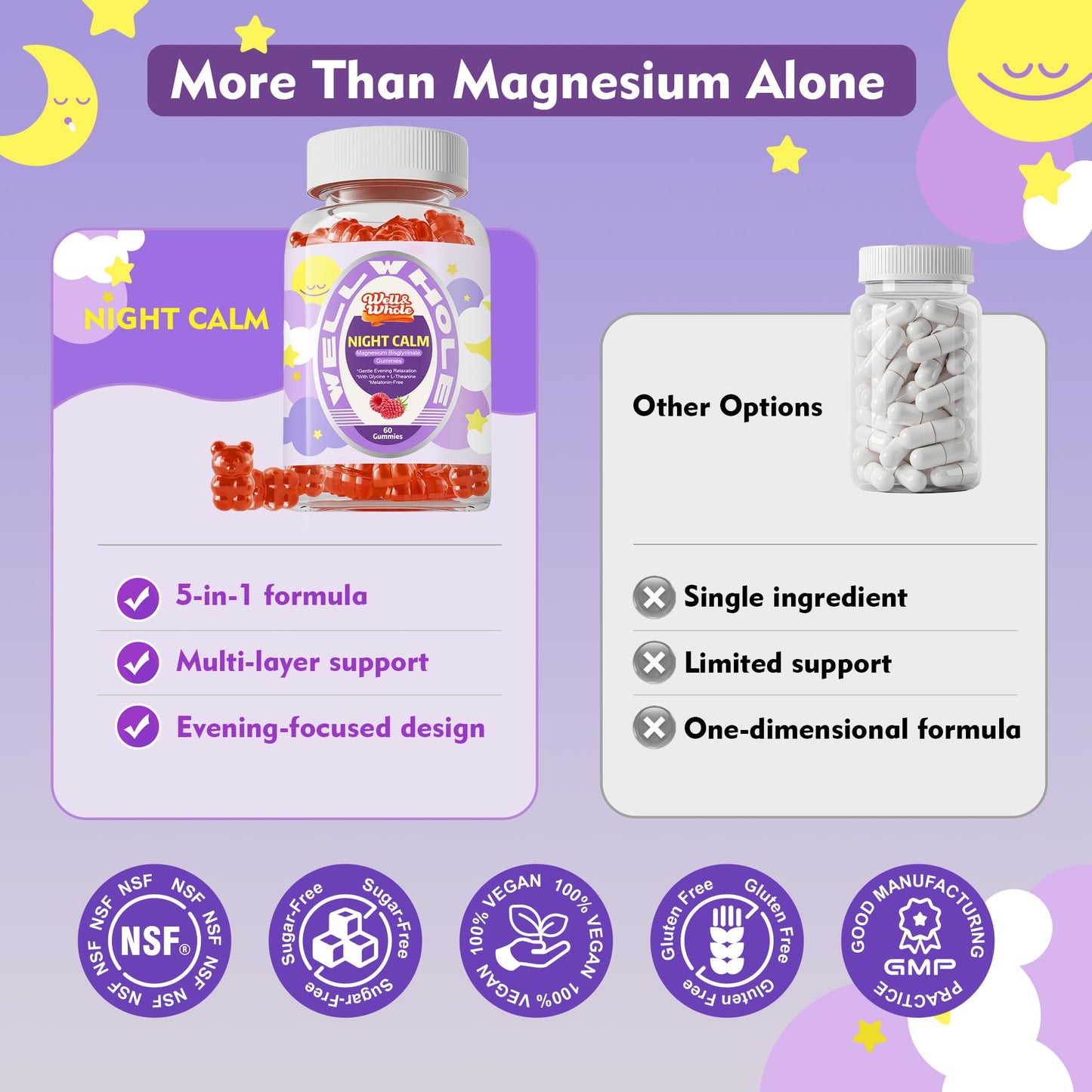 Well&Whole Magnesium Bisglycinate Gummies with Apigenin, 60 Count