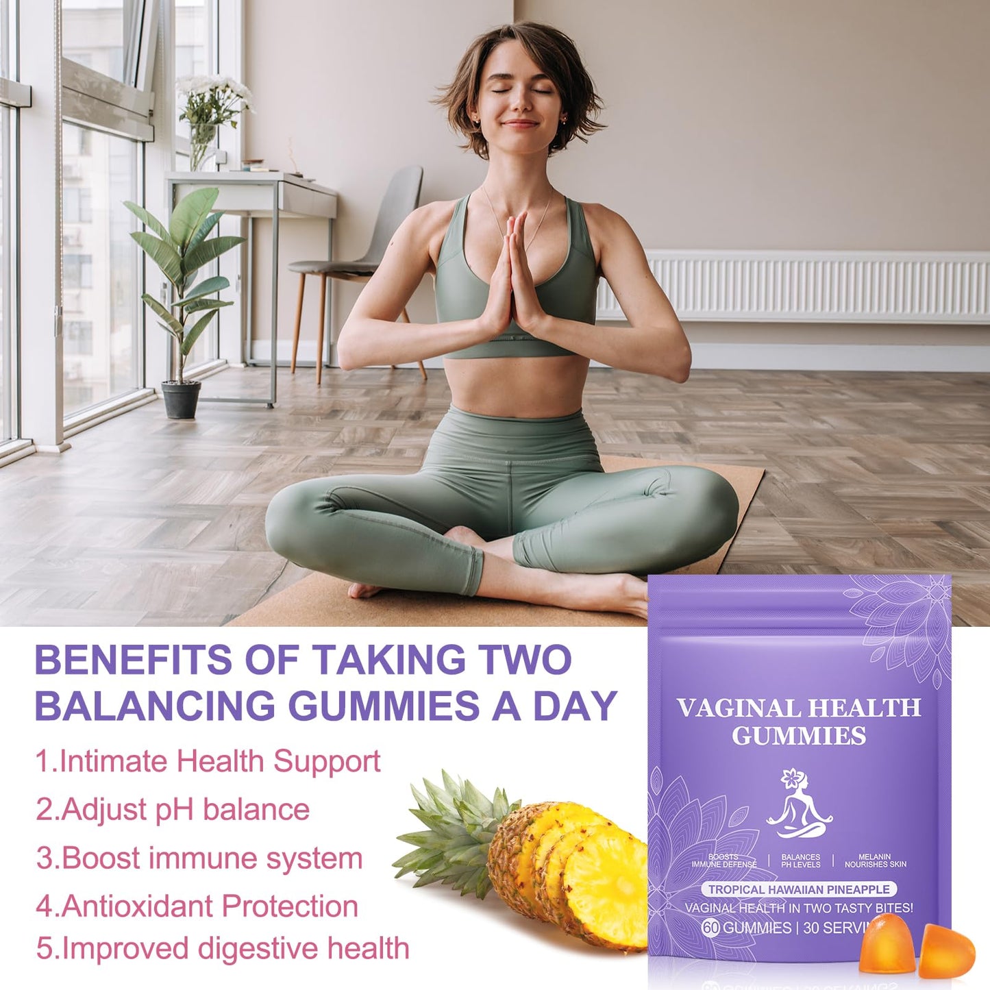 Ruduwu Premium Feminine Balance Probiotics Gummies, 60 Count