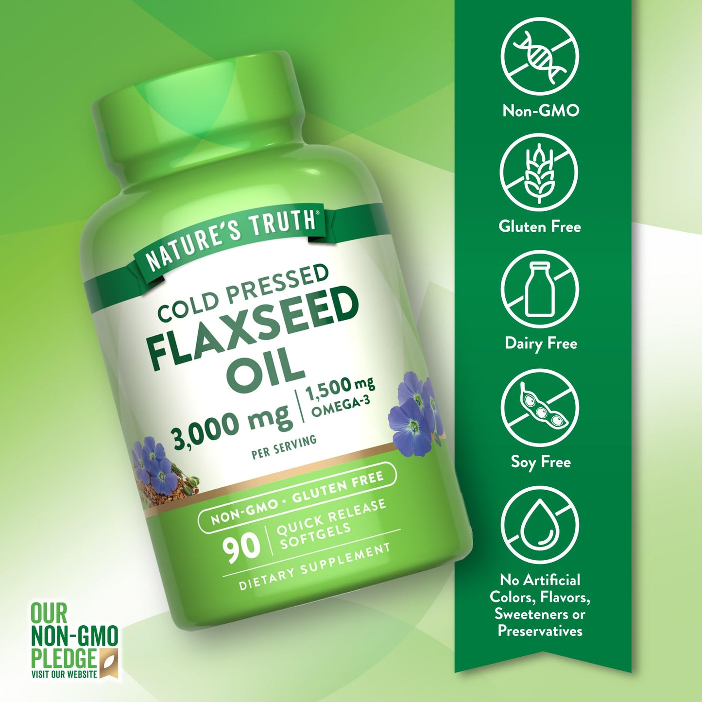 Nature's Truth Flaxseed Oil Softgels 90 Count