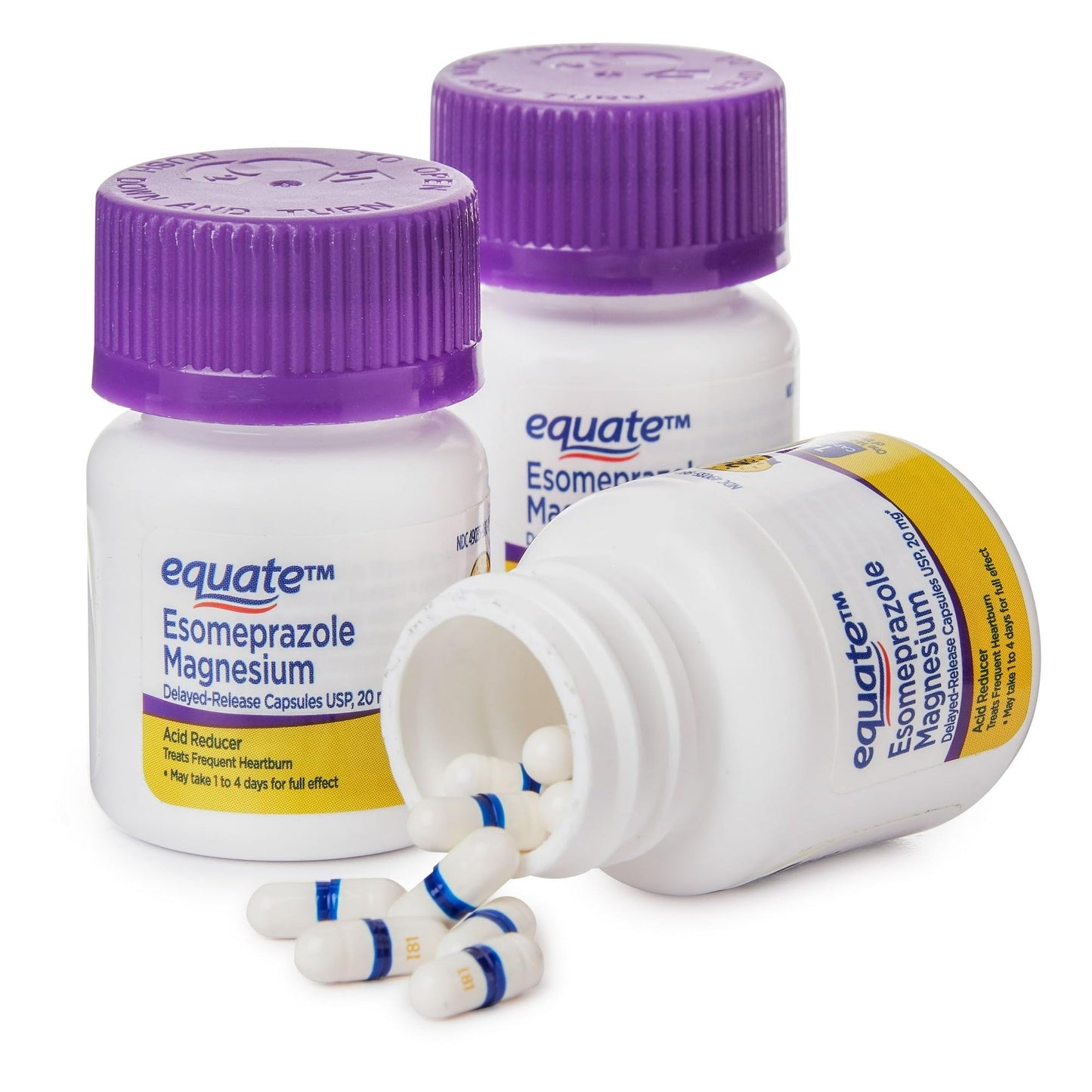 BASKETGOODS Equate Acid Reducer Esomeprazole Magnesium 20mg, Delayed-Release Capsules, 42 Capsules
