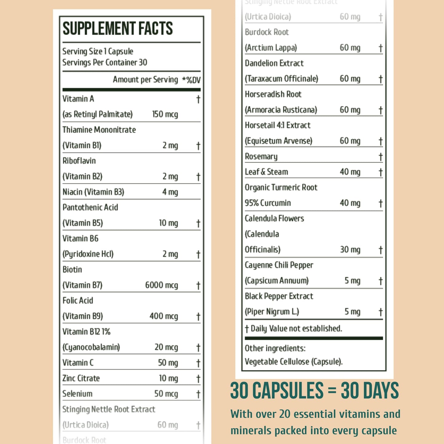 Project Anti-Aging Menopause Hair Don’t Care Hair Growth Vitamins for Women 40+ Capsules, 30 Count