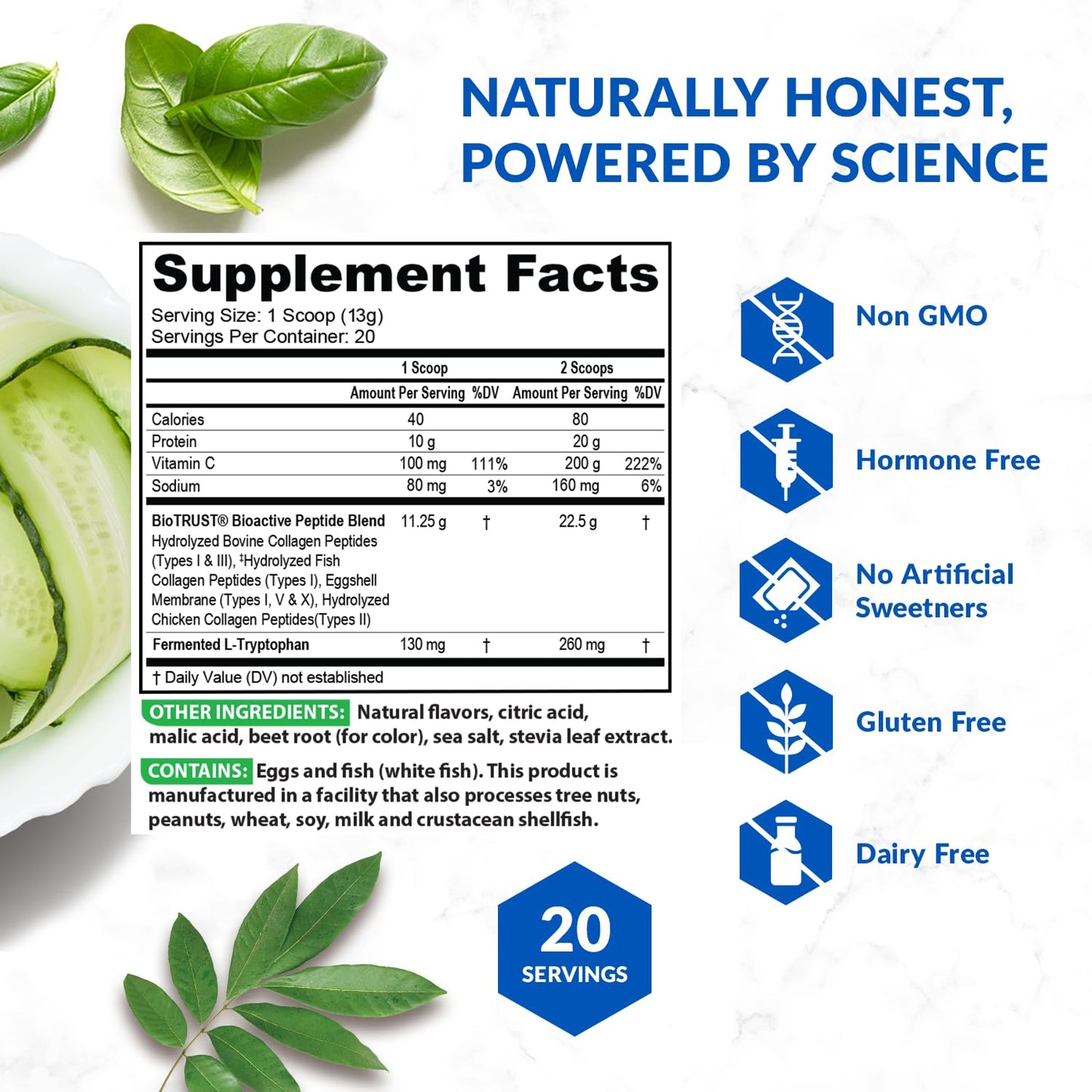 BioTrust Ageless Multi Collagen Peptides Powder - 5 Types (I, II, III, V, X) - Fruit Punch - 20 Servings