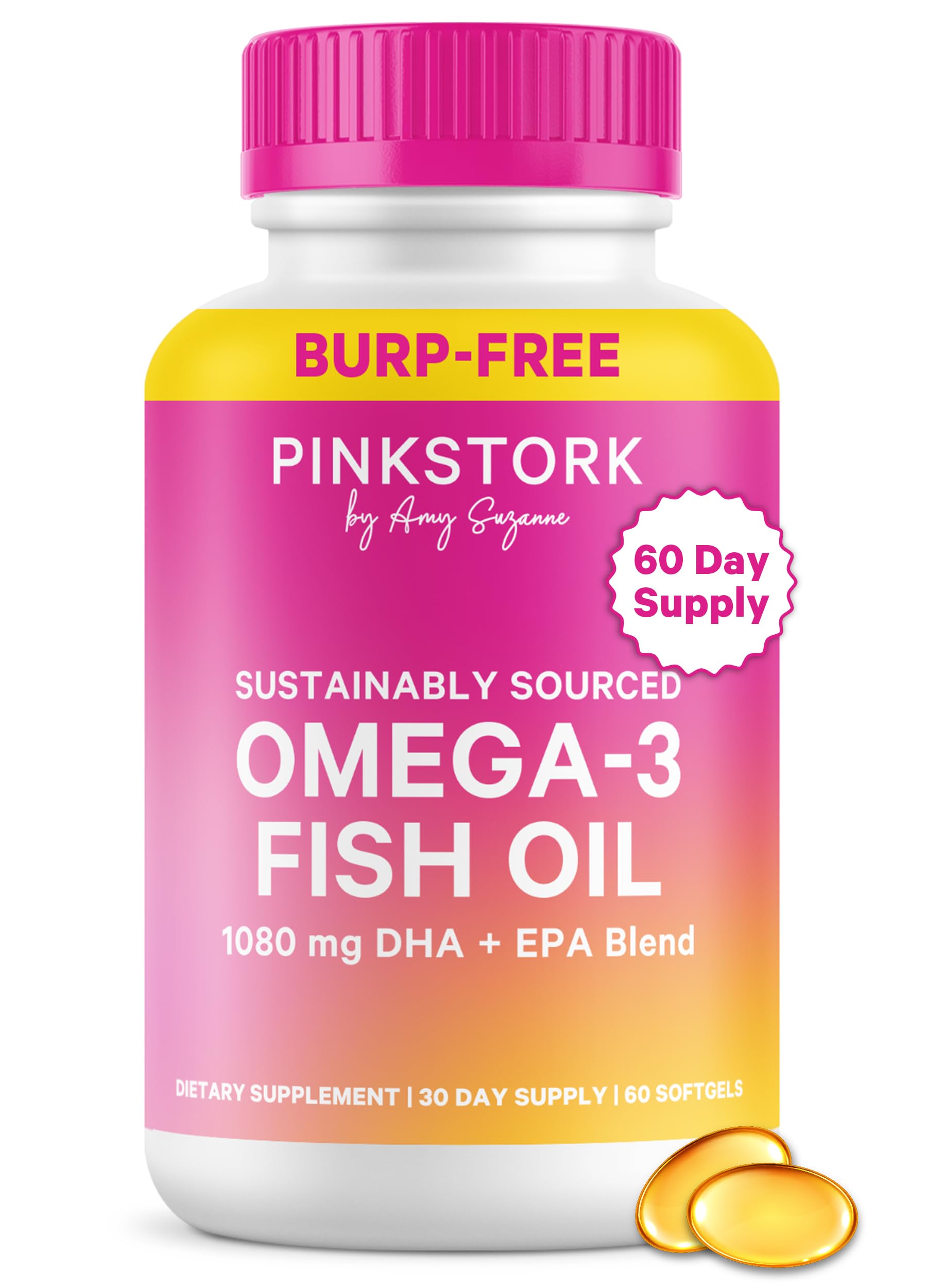 Pink Stork Omega 3 Fish Oil Softgel, 60 Softgels