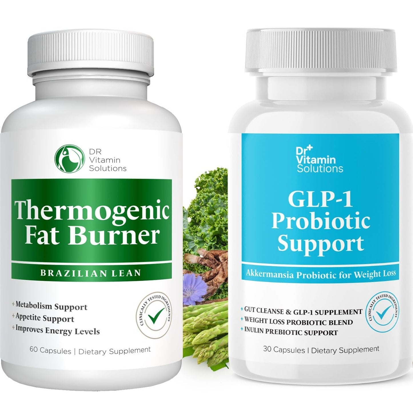 DR VITAMIN SOLUTIONS Thermogenic Fat Burner and GLP-1 Probiotic Appetite Suppressant, 90 Capsules