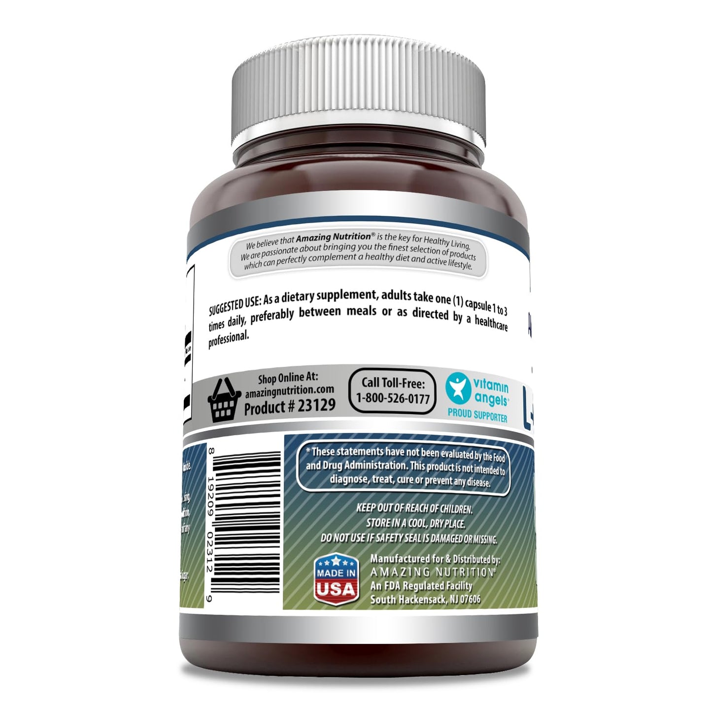 Amazing Nutrition L-Glutamine Capsules, 250 Count