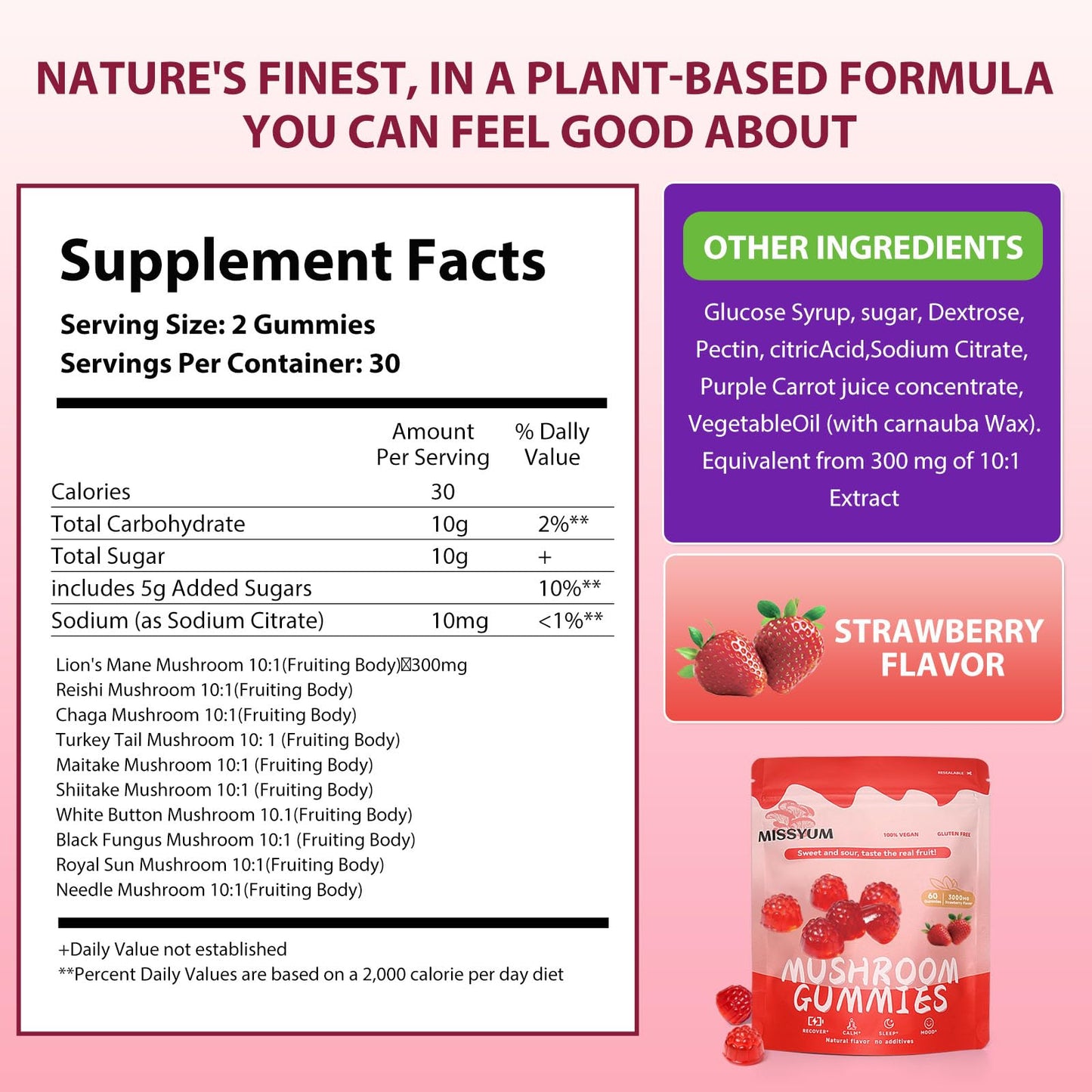 MISSYUM Mushroom Gummies 60 Count