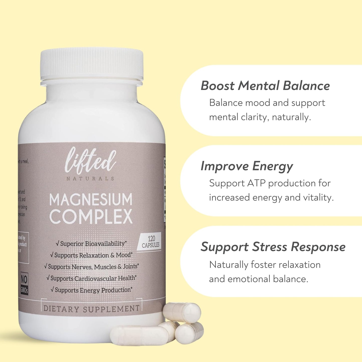 Lifted Naturals Magnesium Complex Capsules 120 Count