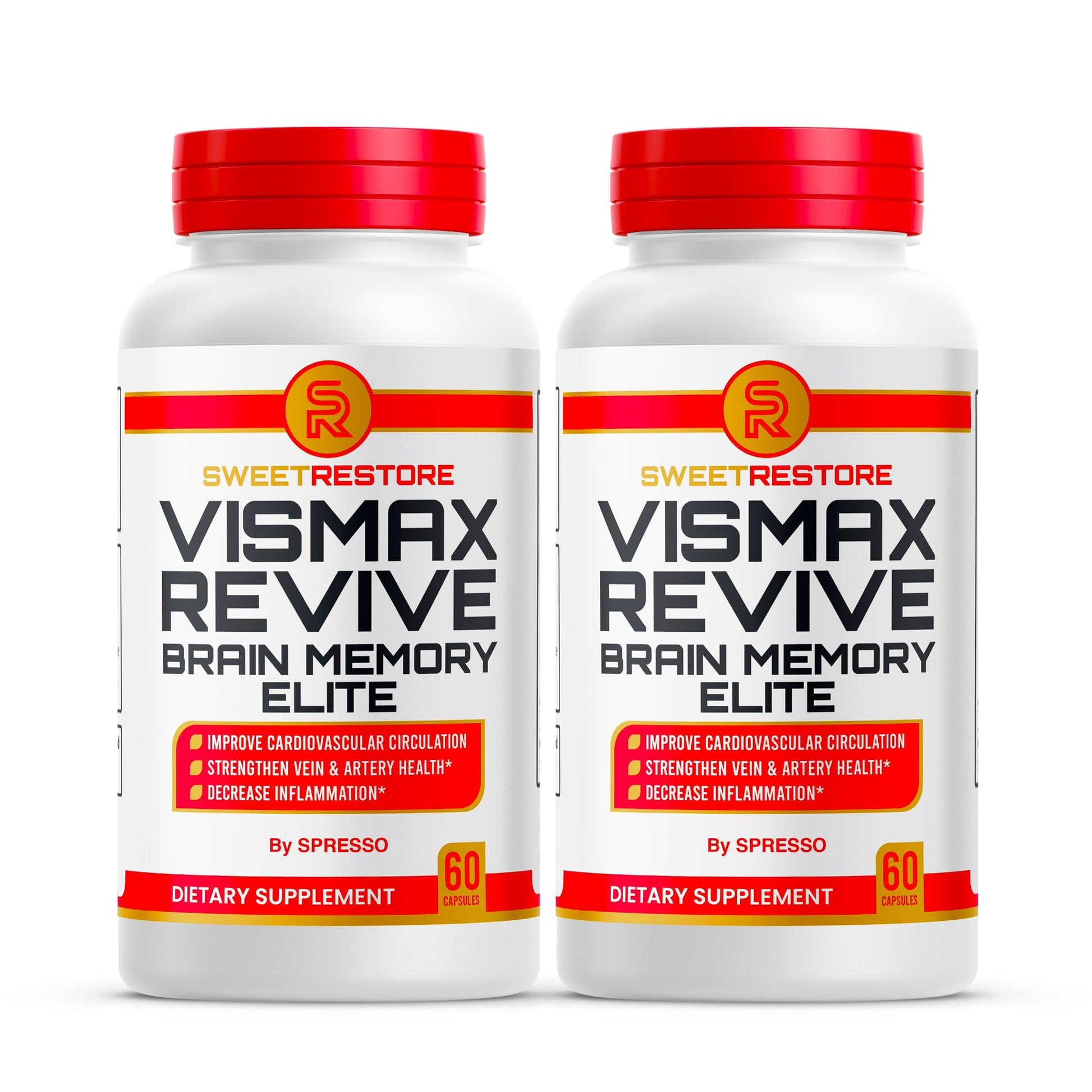 SPRESSO Vismax Revive Brain & Memory Support Supplement Capsules 120 Count