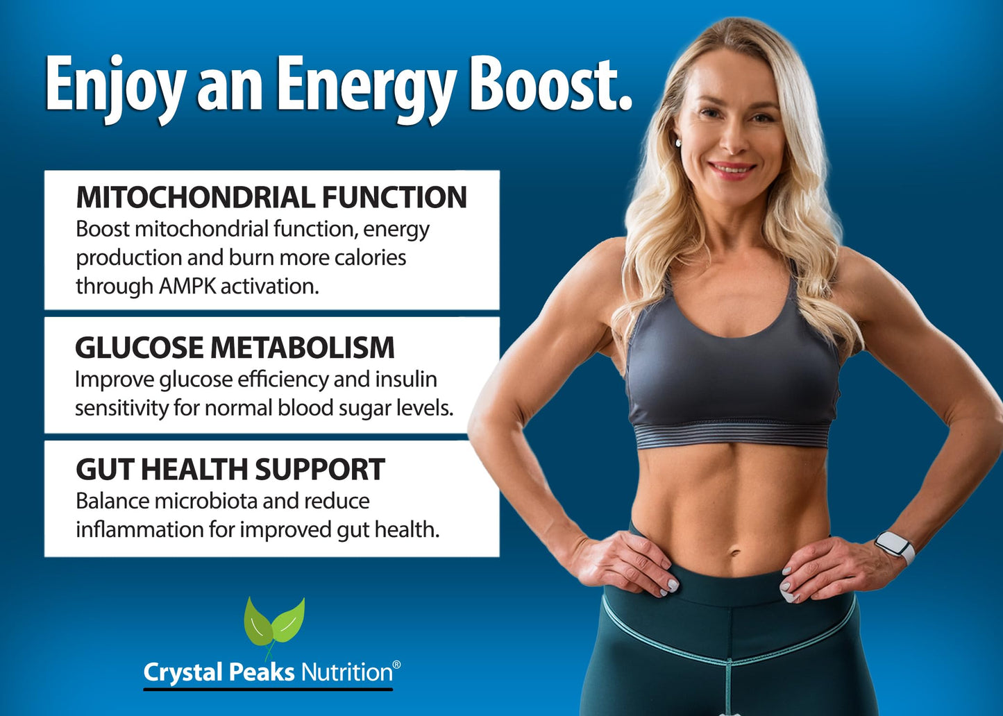 CRYSTAL PEAKS NUTRITION Berberine Supplement Ultra Premium Berberine HCL 1200mg Per Serving, Vegan, Gluten Free, Non-GMO, 60 Capsules