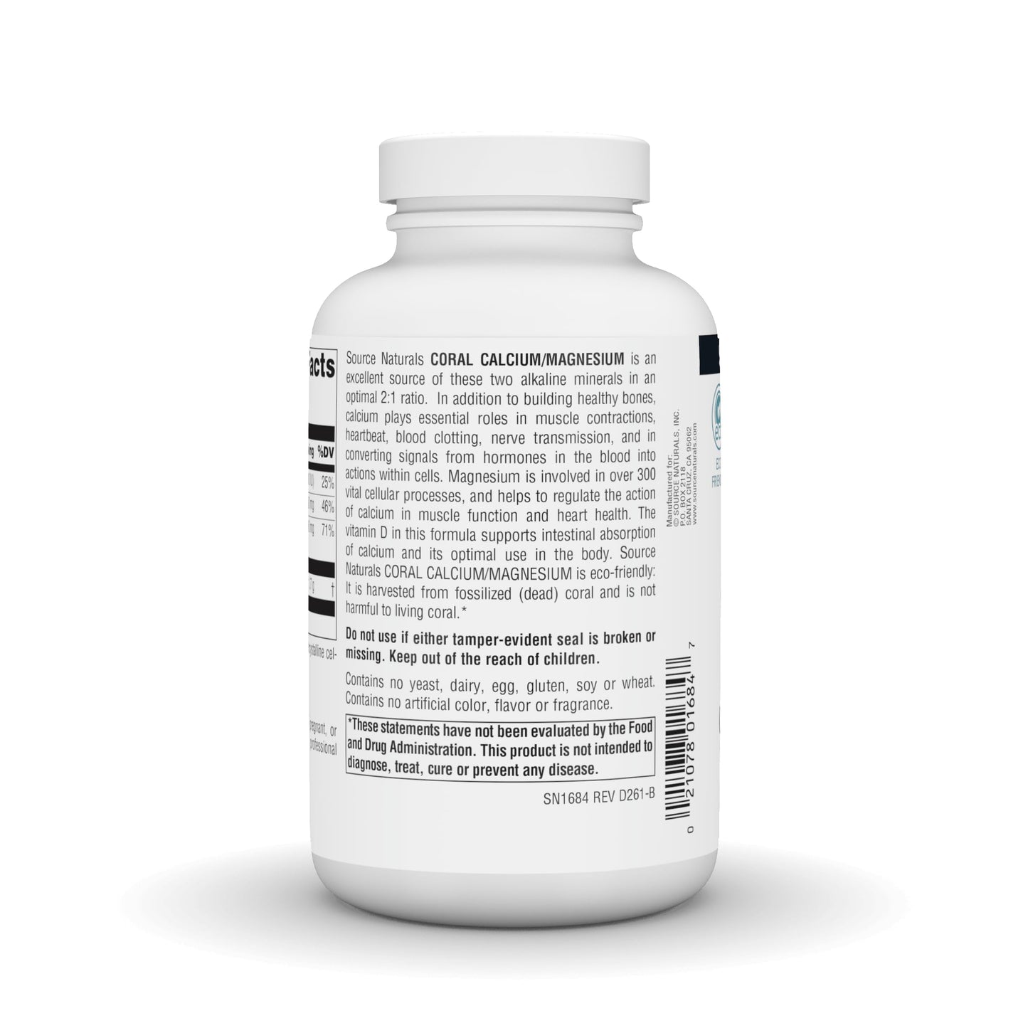 Source Naturals Coral Calcium/Magnesium 2:1 Ratio 180 Capsules