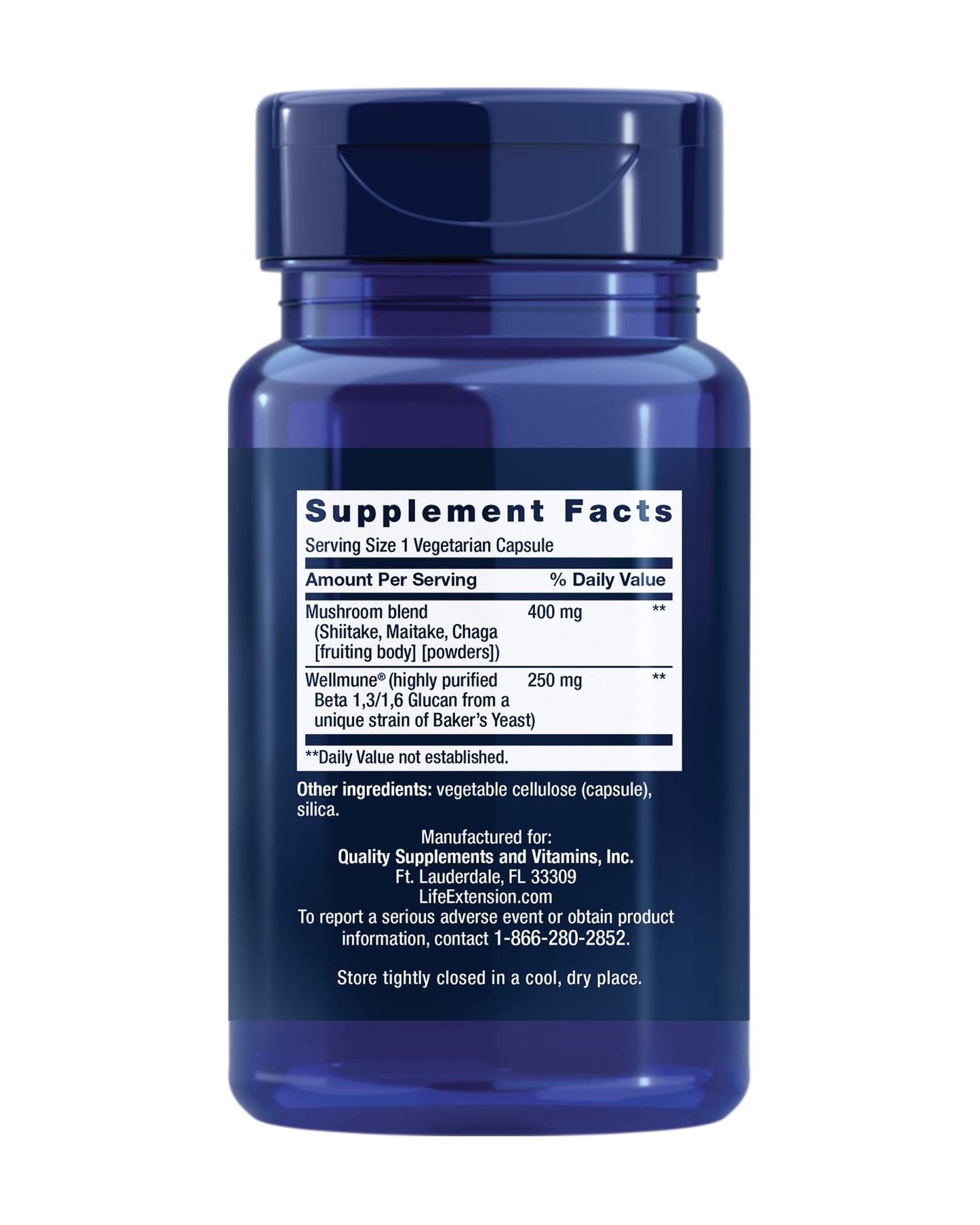 Life Extension Mushroom Immune with Beta Glucans Capsule 1 Count