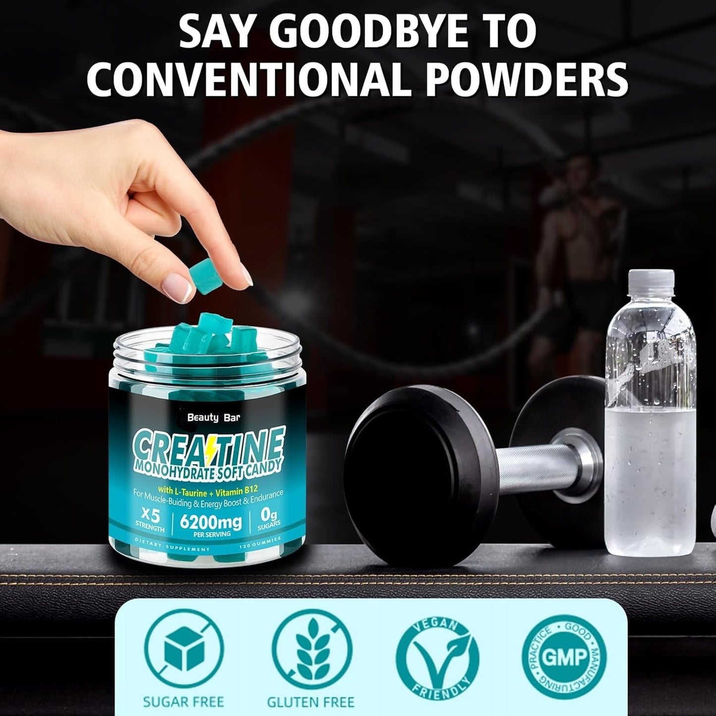 Beauty Bar Creatine Monohydrate Gummies, 120 Count